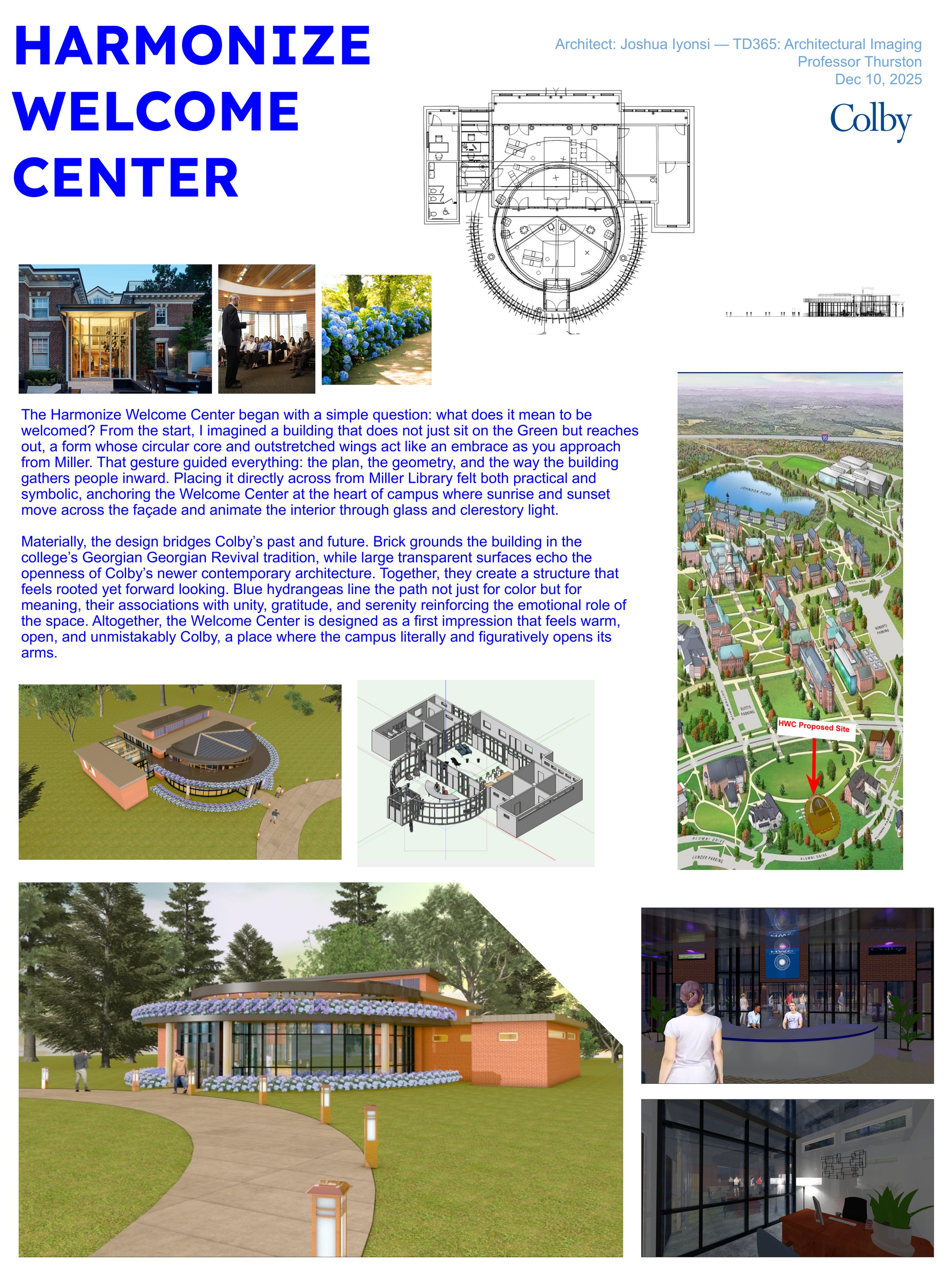 Final design poster for the Harmonize Welcome Center